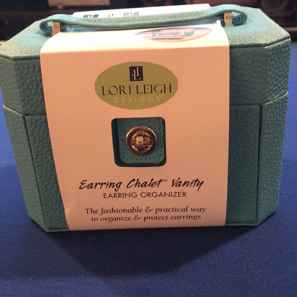 Aqua Large jewelry travel case